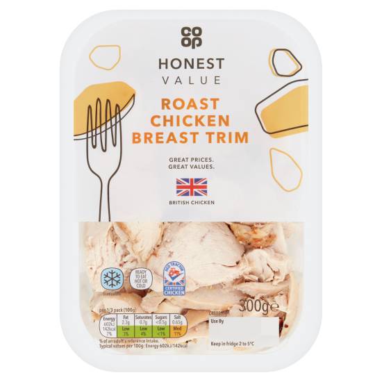 Co-Op Honest Value Roast Chicken Breast Trim 300g
