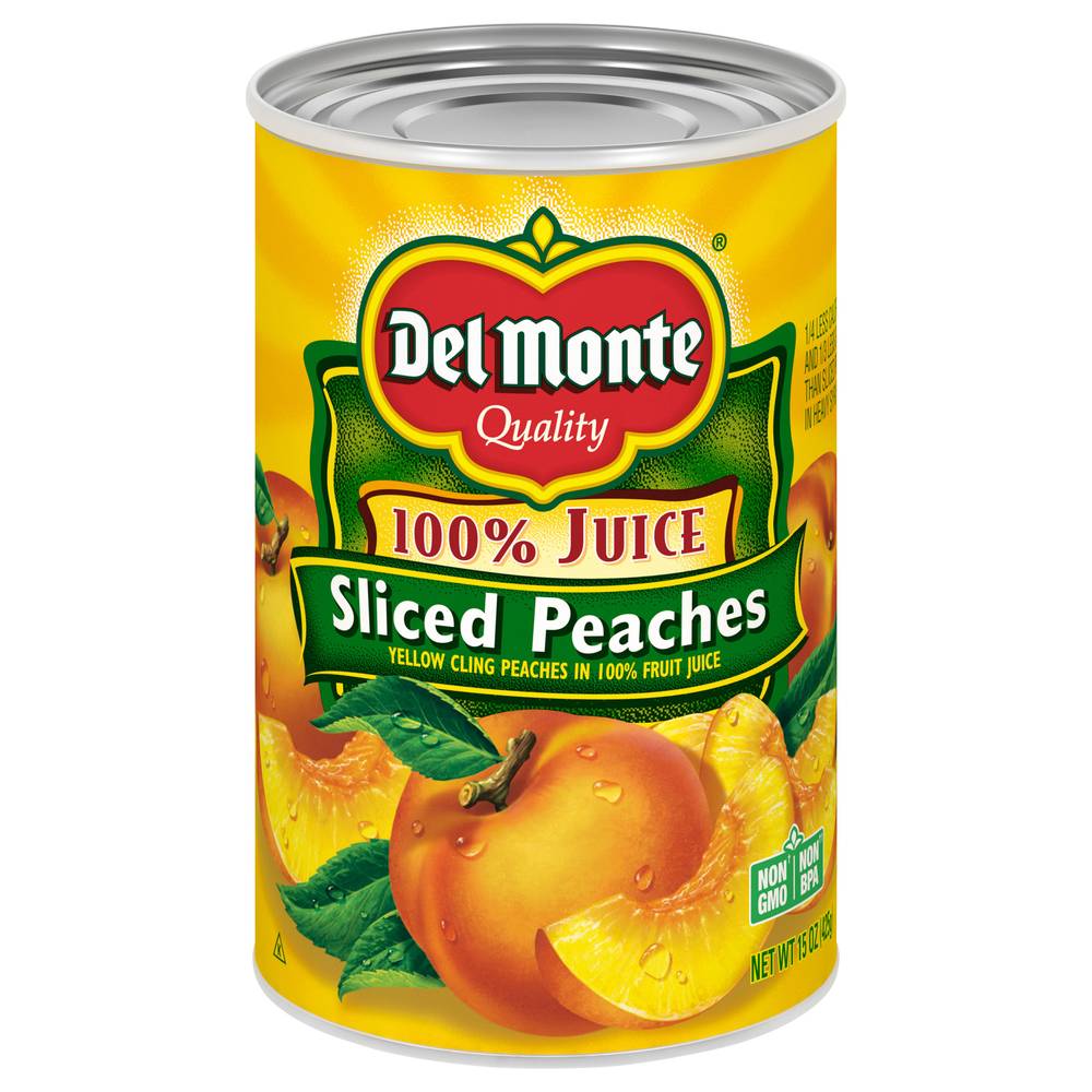 Del Monte 100% Juice Sliced Peaches (15 oz)