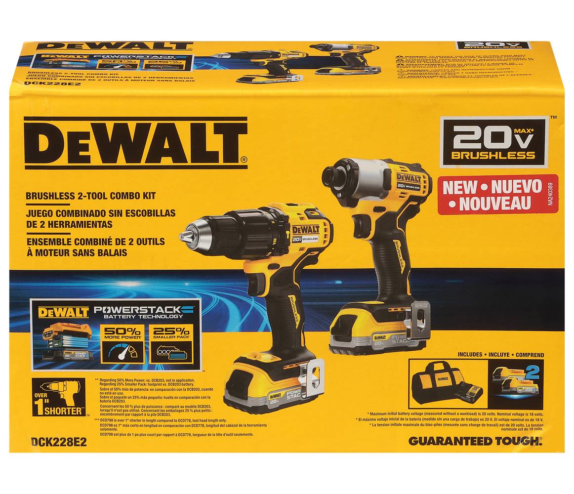 DeWalt 20 V Max Tool Brushless Combo Kit (2 ct)