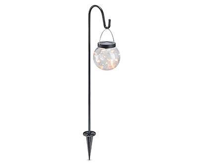 Real Living 30" Led Solar Glass Ball Lantern and Hook Yard Stake