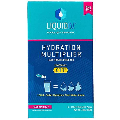 Liquid I.V. Hydration Multiplier Electrolyte Drink Mix Passion Fruit - 0.56 oz x 6 pack