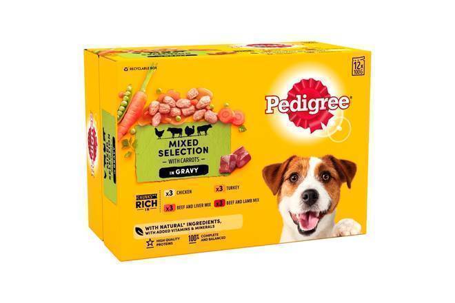 Pedigree Dog Pouches Mixed Selection in Gravy 100g 12pk