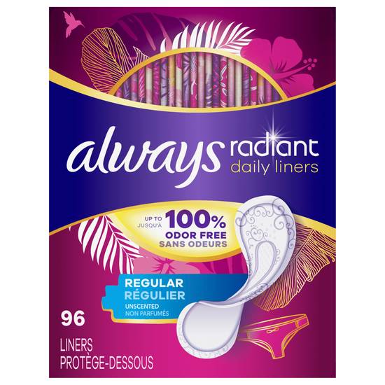 Always Radiant Regular Absorbency Daily Liners (96 ct)