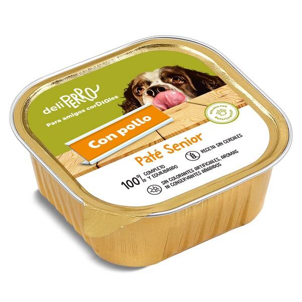 Paté para Perros Senior con Pollo deliperro Tarrina (300 g)