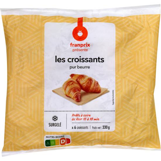 Croissants pur beurre prêt à cuire Franprix x6