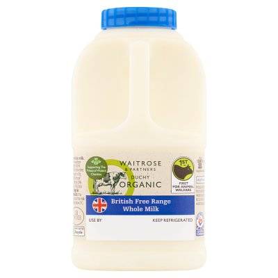 Waitrose Duchy Organic British Free Range Whole Milk (568 ml)