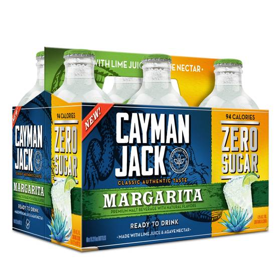 Cayman Jack Margarita Zero Sugar Beer (6 pack, 11.2 fl oz)