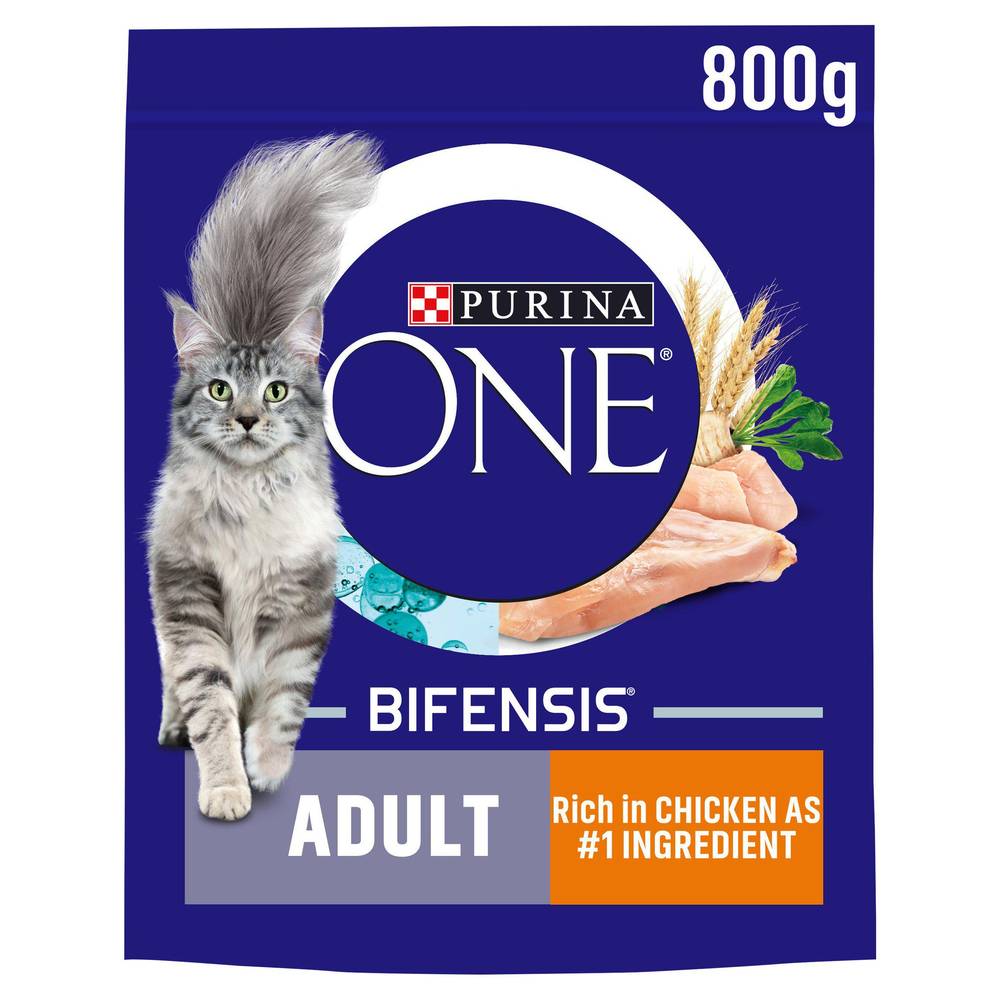 SAVE £1.10 Purina One Adult Dry Cat Food Chicken & Wholegrains 800g