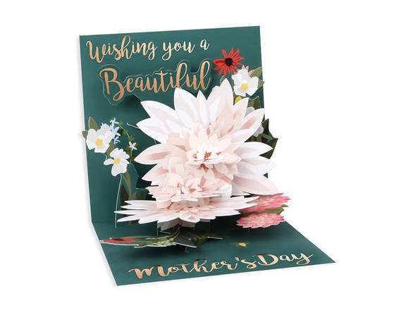 Up With Paper Mother's Day Flowers Pop-Up Greeting Card