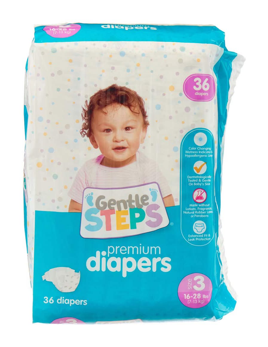 Gentle Steps Premium Baby Diapers Size 3 36 Ct