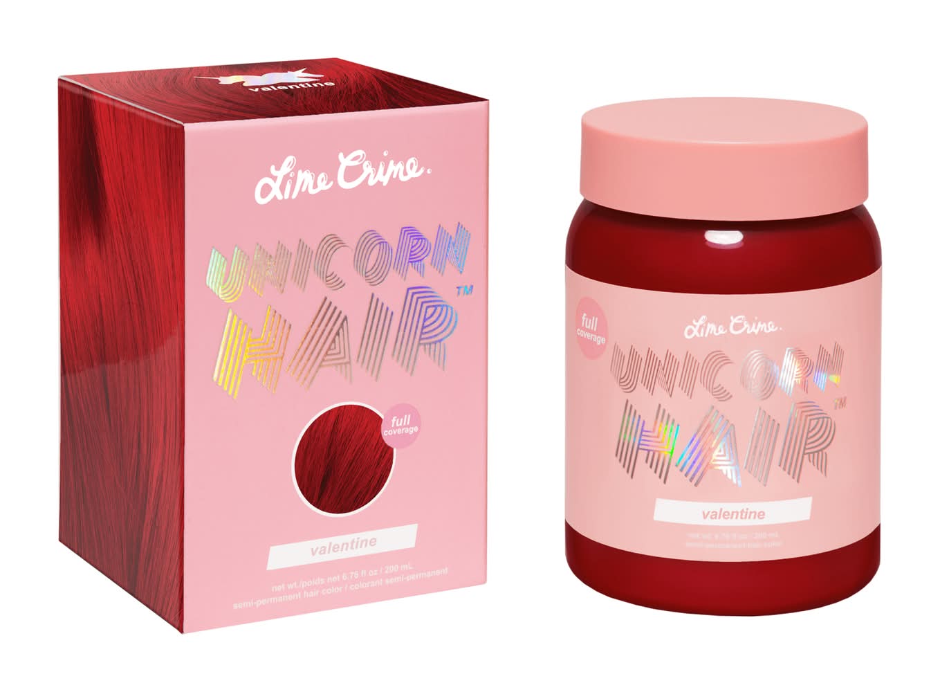 Lime Crime Semi-Permanent Full Coverage Hair Color, Valentine