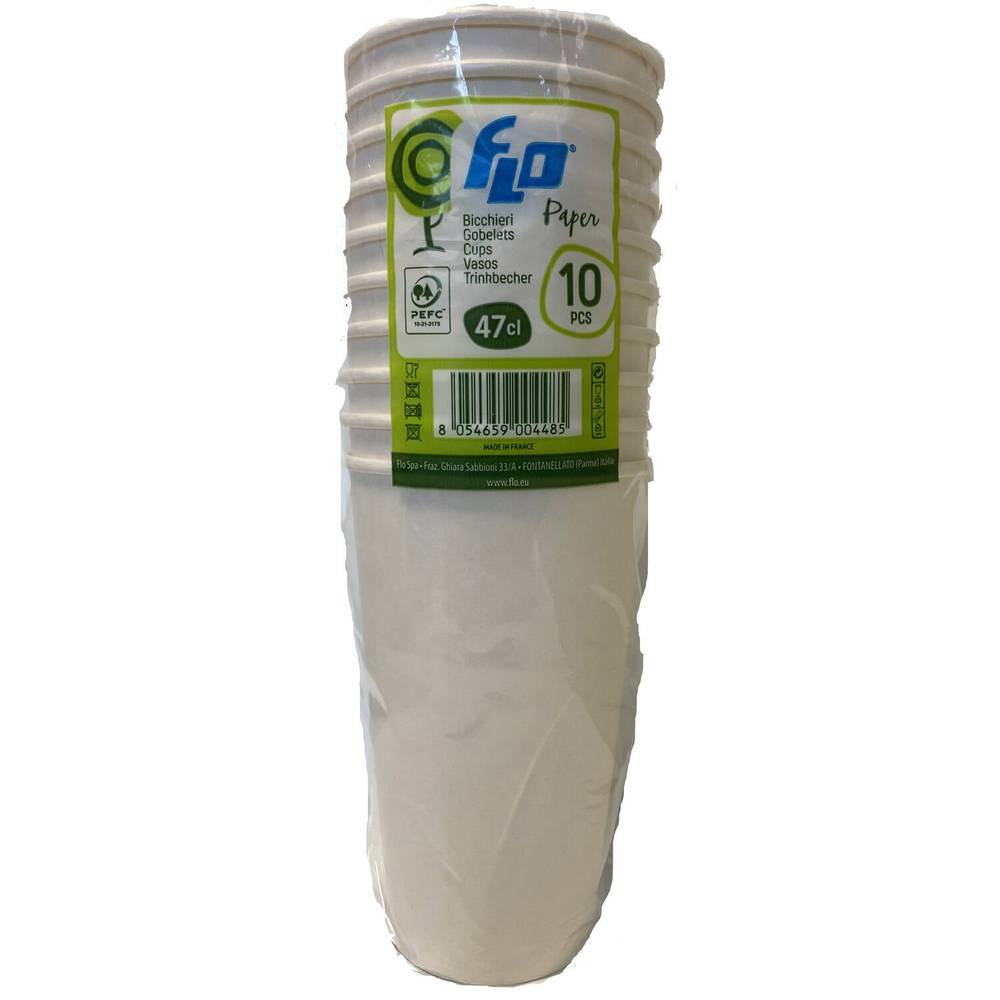 Flo - Gobelets carton 50cl, blanc (10)