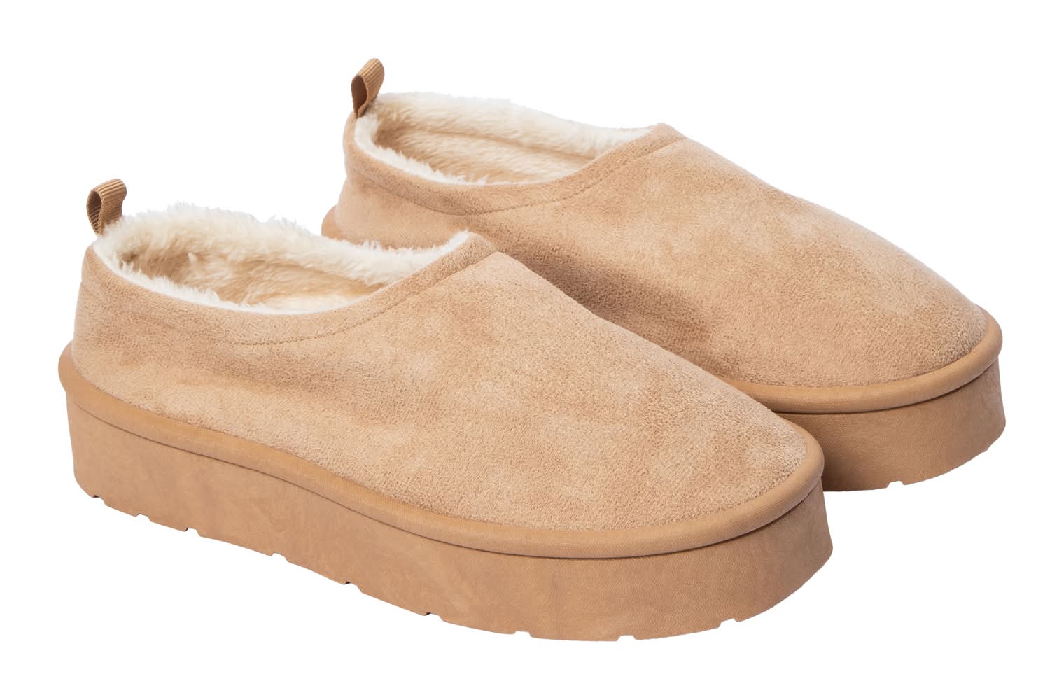 Ladies Suede Platform Shoes 9 Beige