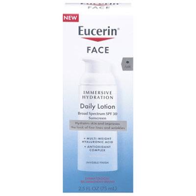 Eucerin Face Immersive Hydration Daily Moisturizer Sunscreen Spf 30