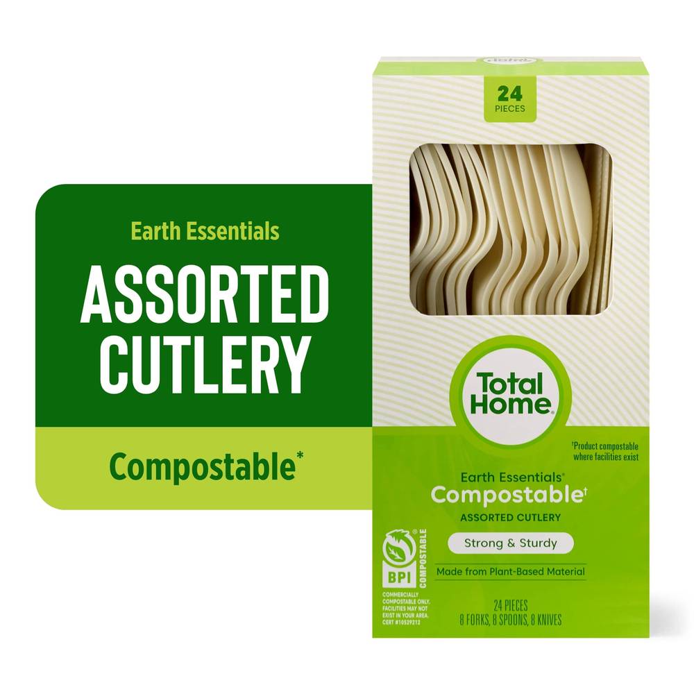Total Home Earth Essentials Compostable Assorted Cutlery