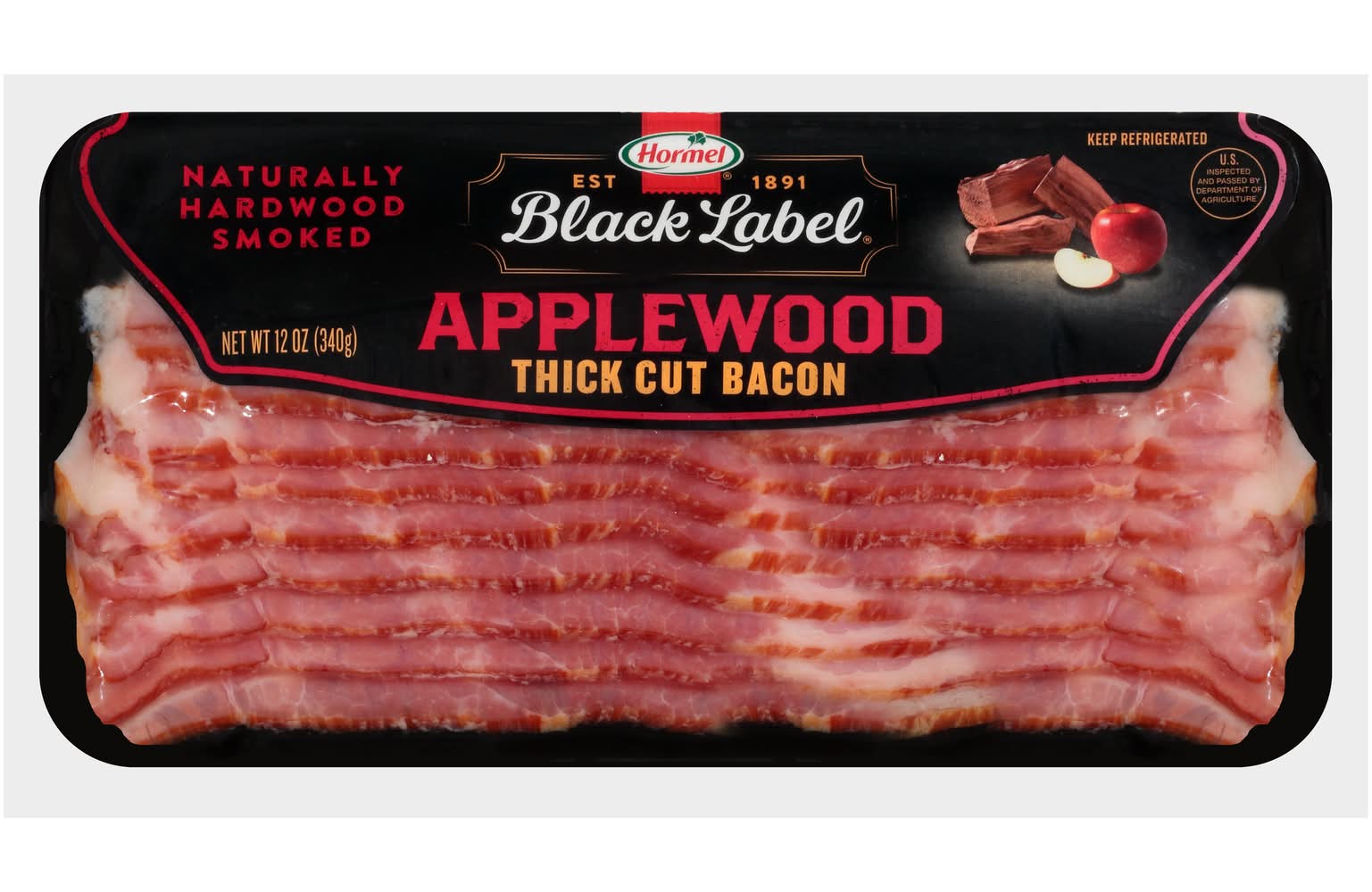 Hormel Black Label Smoked Thick Cut Bacon, Applewood (12 oz)