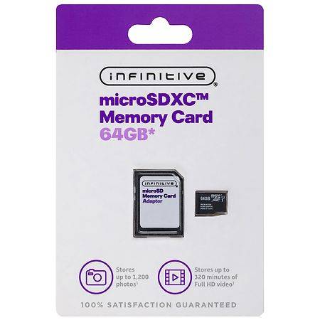 Infinitive Micro Sdxc Memory Card 64 Gb With Adaptor Class 10