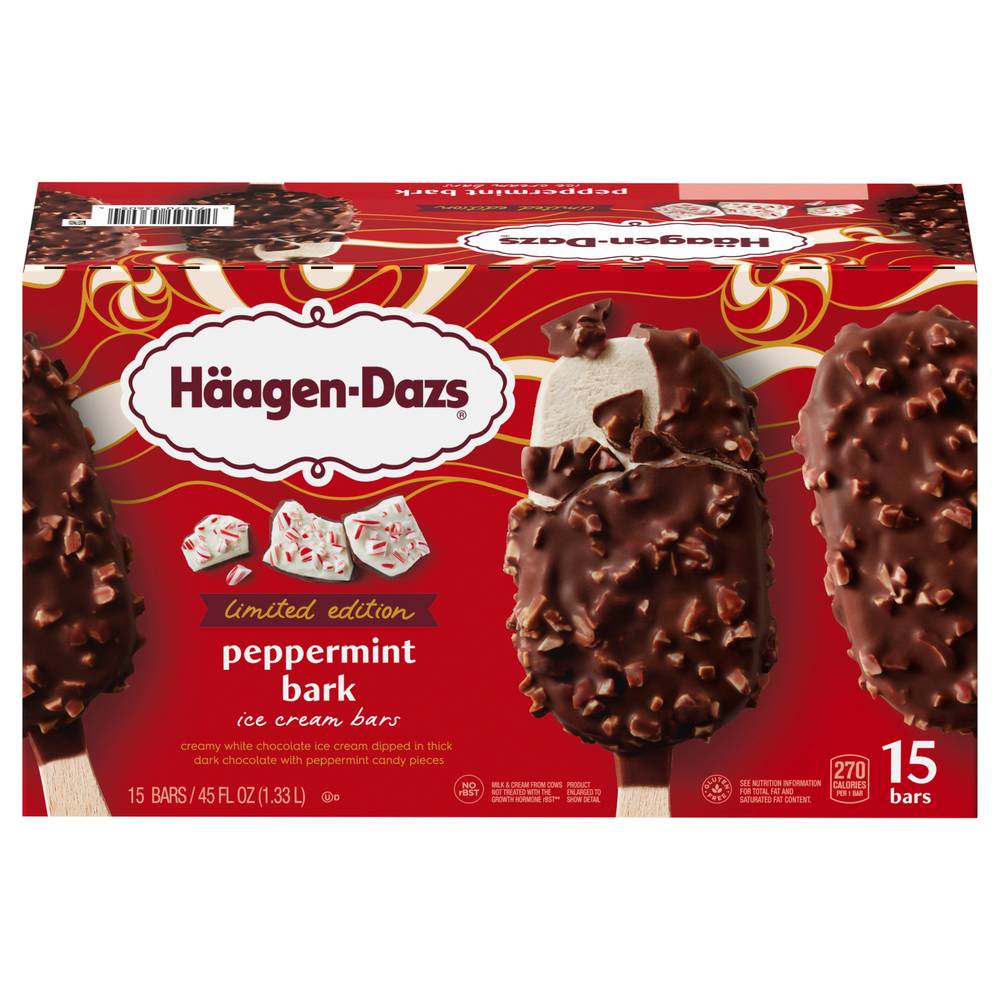 Häagen-Dazs Peppermint Bark Ice Cream Bars (45 fl oz, 15 ct)