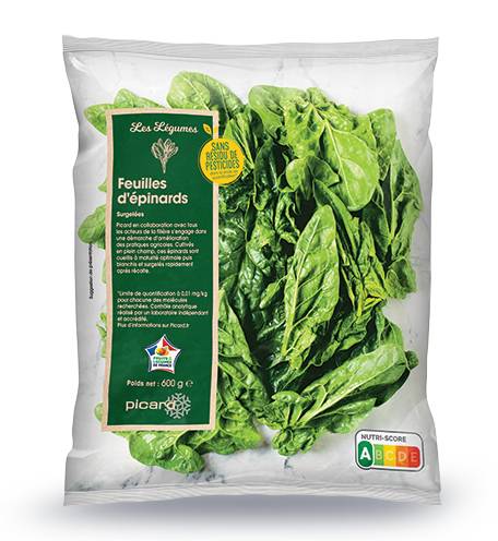 Feuilles d'épinards sans résidu pesticides, France