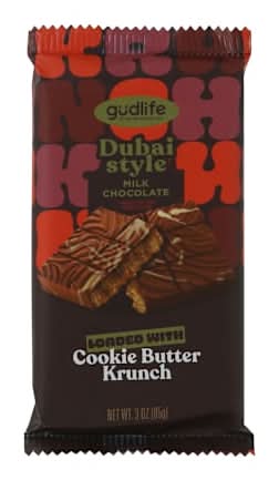 Gudlife By Astor Chocolate Dubai Style Cookie Butter Krunch 3oz Cookie Butter Krunch