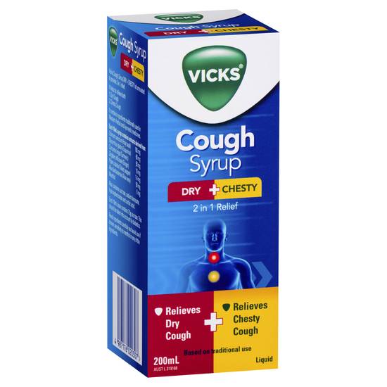 Vicks Cough Syrup Dry & Chesty 200ml