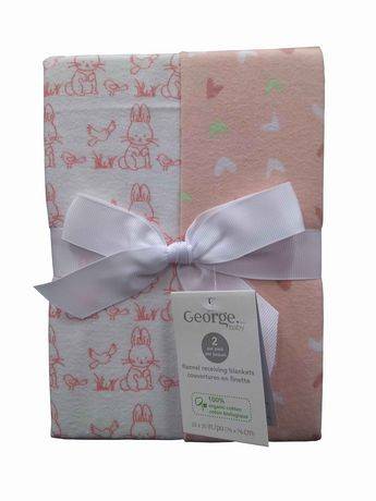 George Baby Organic Cotton Flannel Receiving Blankets