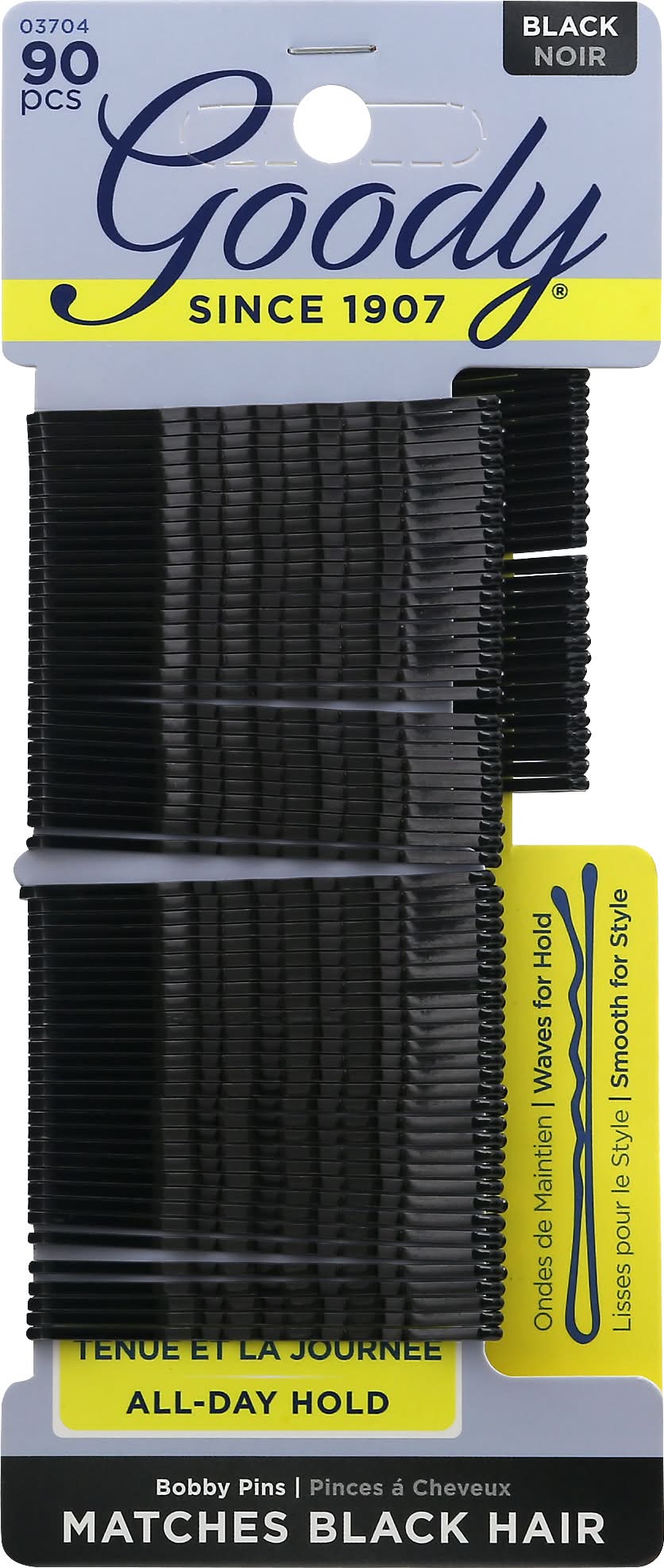 Goody Bobby Pins Black Hair Pins Secure Hold (2.2 oz)
