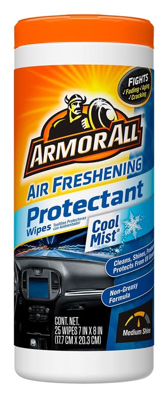 Armor All Plastic/Rubber/Vinyl Air Freshening Protectant Wipes Cool Mist Scent 25 Wipes