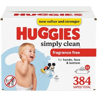 Huggies Fragrance Free Baby Wipes, 7.7*6.6in (384 ct)