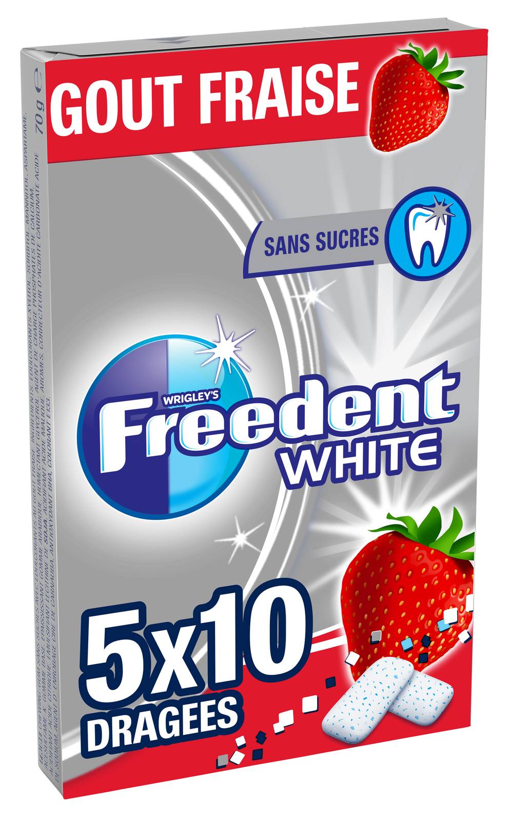 Freedent - White chewing gums sans sucres, fraise (50)