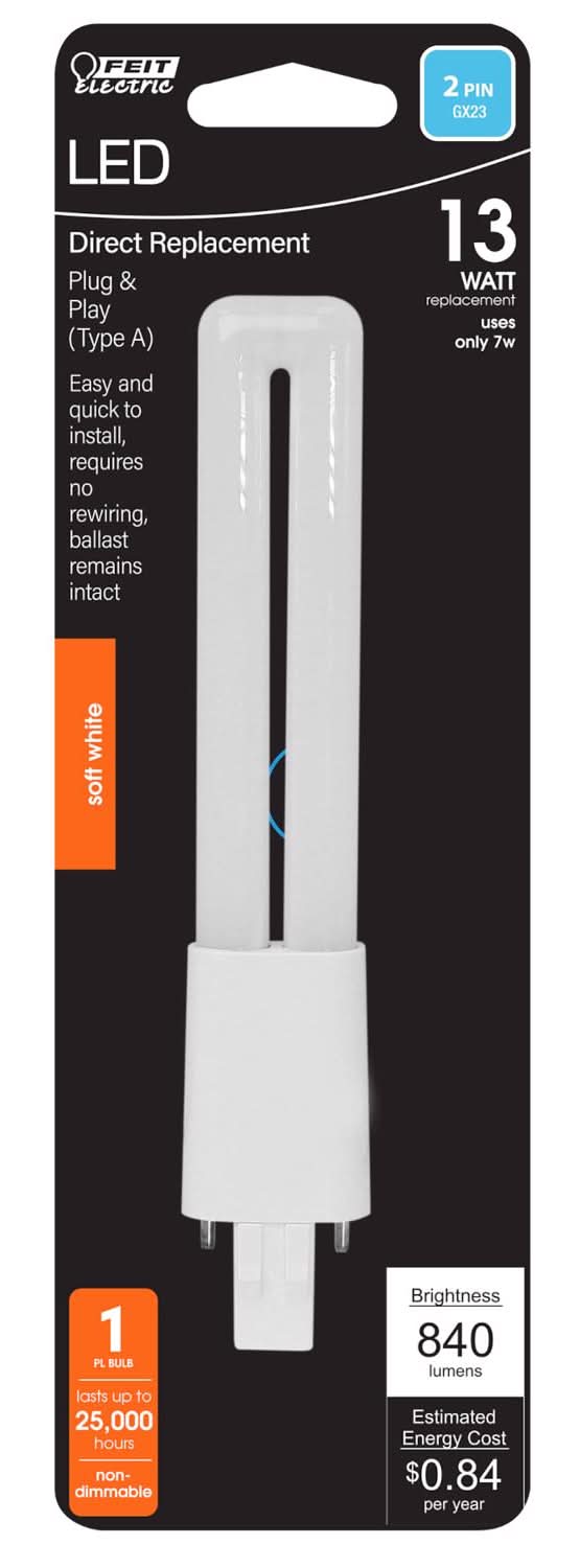 Feit Electric Linear Pl Gx23 Led Tube Light Soft White 13 Watt Equivalence 1 Pk
