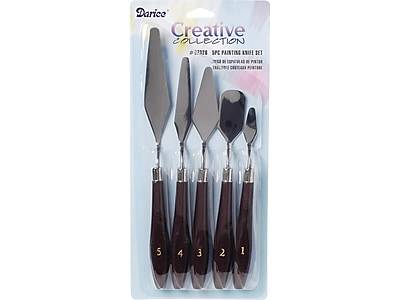 Darice Creative Collection Washable Painting Knives, Silver/Brown, 5/Pack (97326)