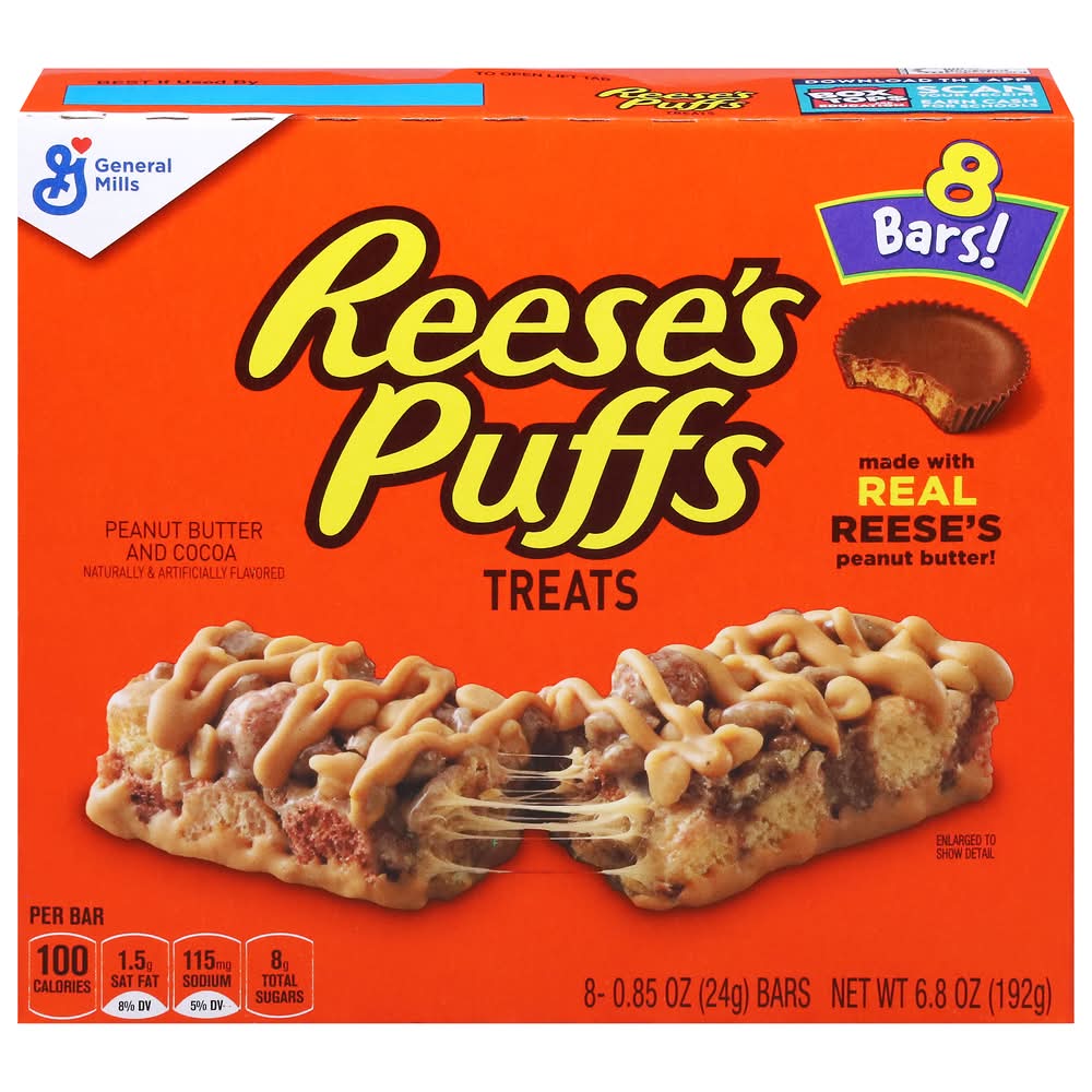 Reese's Puffs Treat Bars, Peanut Butter and Cocoa (8 x 0.85 oz)