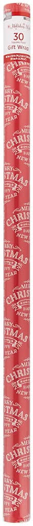 Holiday Style Traditional Christmas Gift Wrap Roll, 30 sq ft