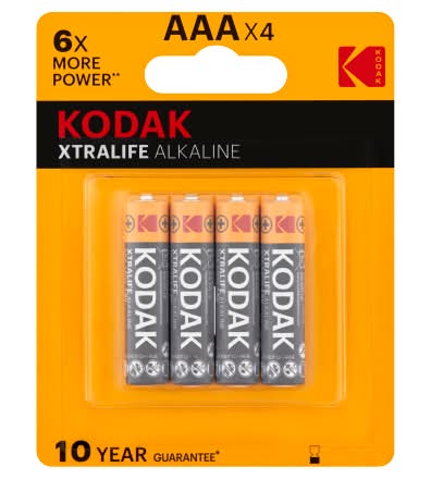 Kodak Xtralife Alkaline 1.5v Aaa Batteries (4 ct)
