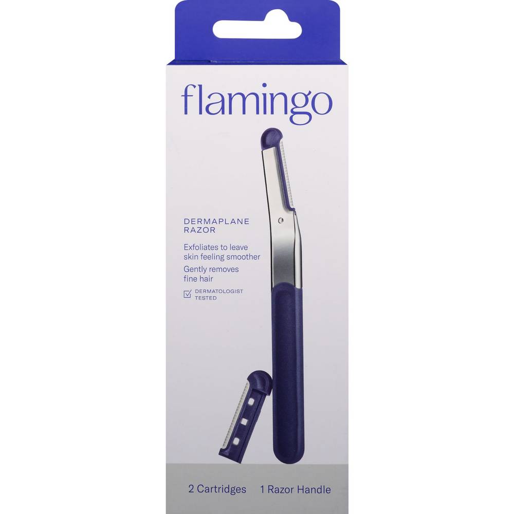 Flamingo Dermaplane Facial Razor + 2 Razor Blade Refills