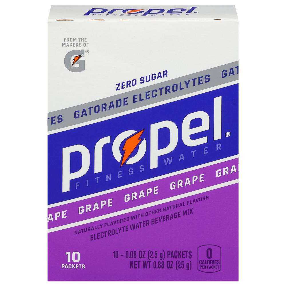 Propel Electrolyte Water Beverage Mix, Grape (0.88 oz, 10 ct)