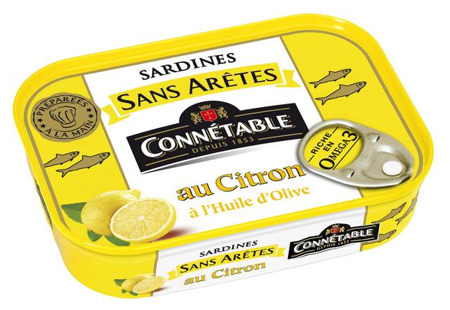 Connétable - Sardine sans arêtes à l'huile d'olive citron