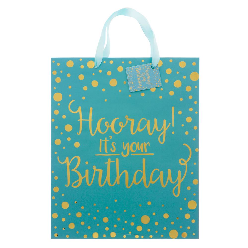 Large Hot Stamped/Glitter Birthday Bag