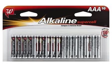 Walgreens Alkaline Supercell Batteries, AAA (16 ct)