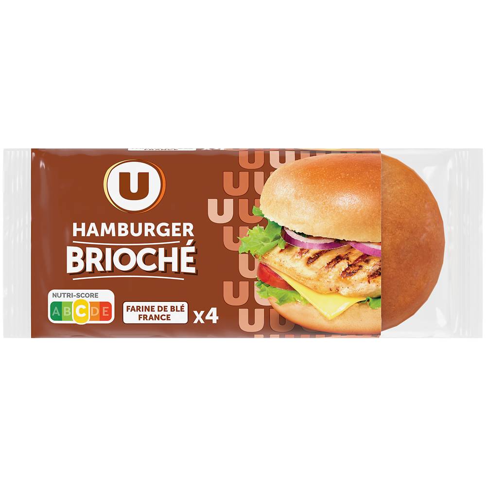 U - Brioche pour hamburger (4 pièces)