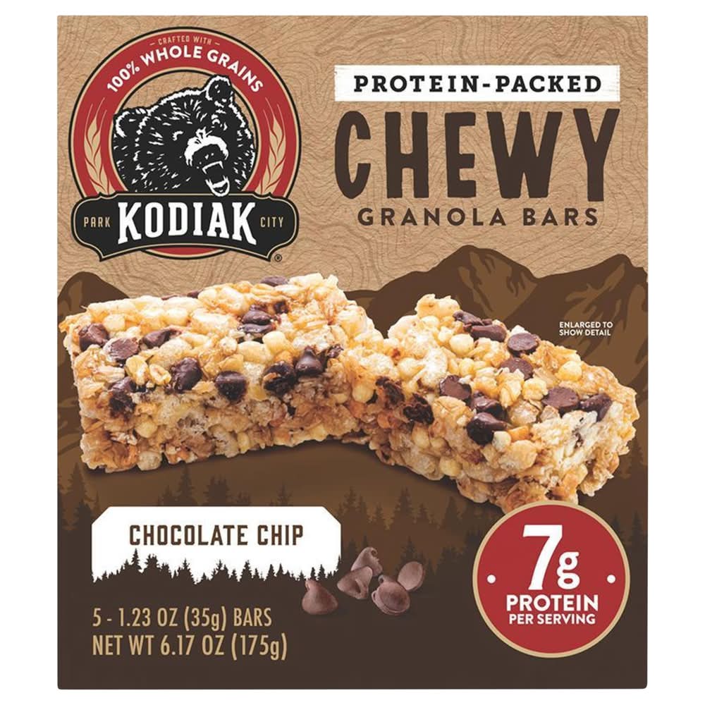 Kodiak Chewy Protein Granola Bars, Chocolate Chip (5 x 1.23 oz)