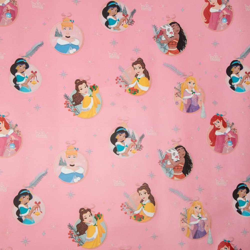 Licensed Christmas Gift Wrap Princess