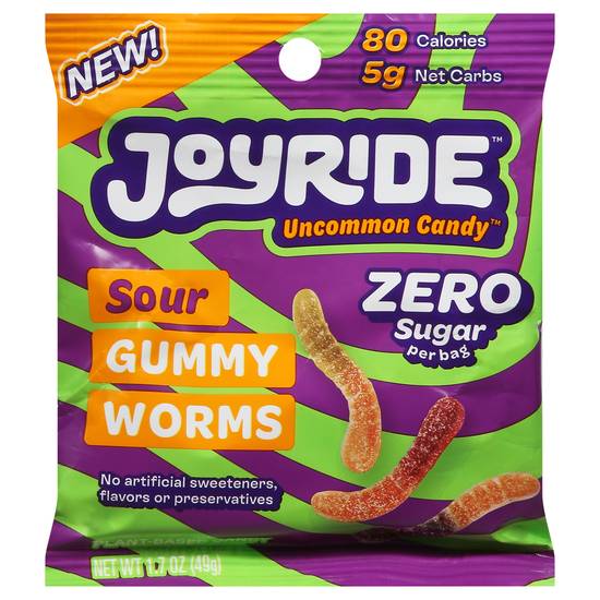 Joyride Sour Gummy Worms Plant Based Candy