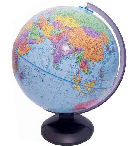 Globo terráqueo azul base plástico (150 g)