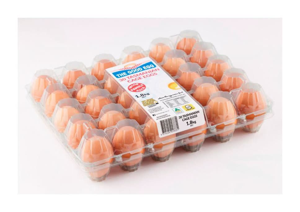 The Good Egg Tasmanian Cage Eggs (1.8kg, 30 pack)