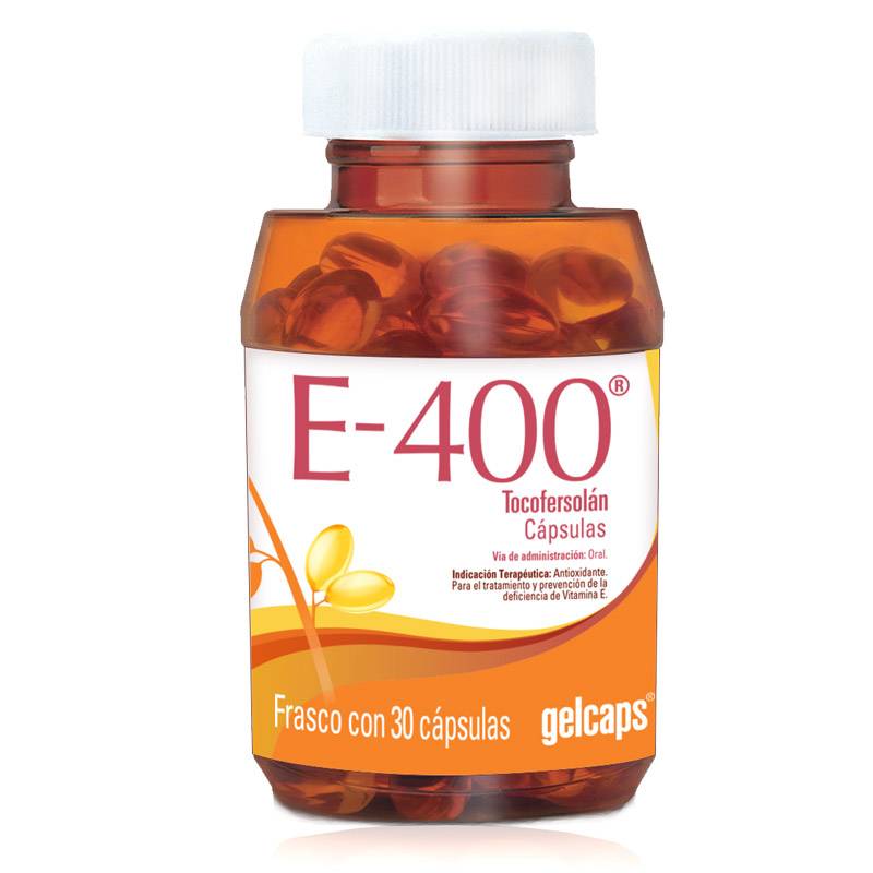 Gelcaps · Antioxidante e-400 tocofersolán cápsulas (50 g)