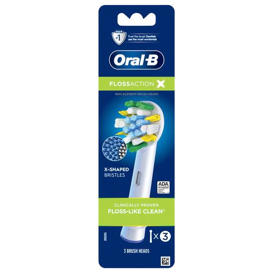 Oral-B Floss-Action Replacement Brush Heads (3 heads)