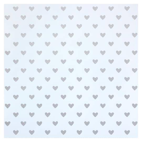 Glitter Heart Cardstock Paper By Recollections, 12" X 12"