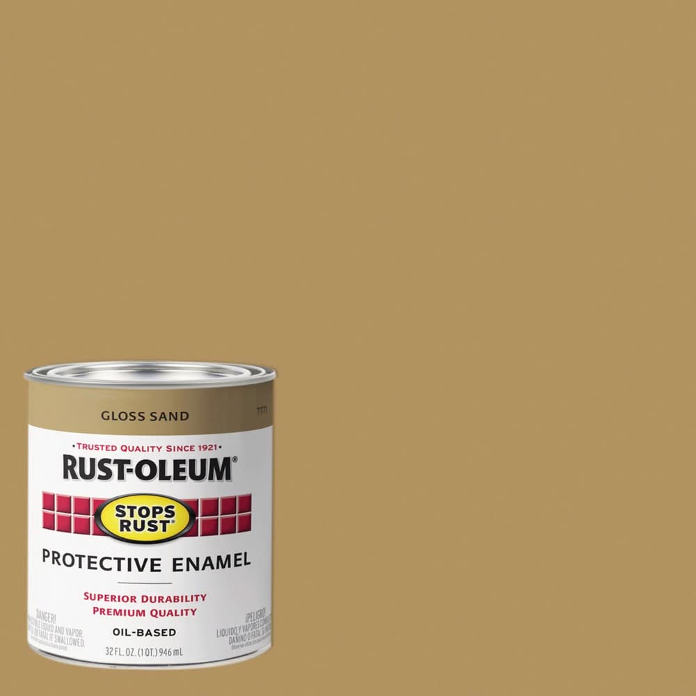 Rust-Oleum Stops Rust Indoor And Outdoor Gloss Sand Oil-Based Protective Paint 1 Qt